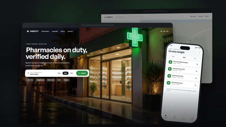 Health Directory Platform shown on desktop and mobile